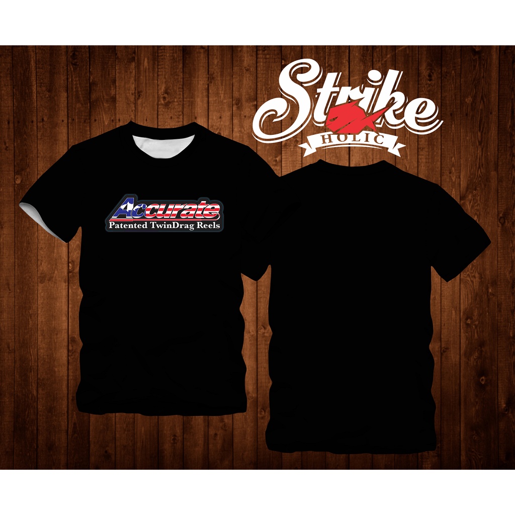kaos mancing strike holic lengan pendek reel joran  accurate