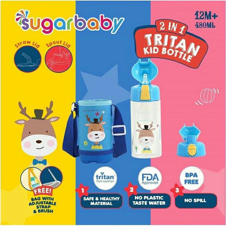 Sugar Baby Tritan Kid Bottle Special Straw, 2in1, Tritan Kid Bottle Matic Lid