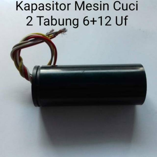 Kapasitor Capasitor 6+12 uf Mikro Farad Mesin Cuci 2 Dua Tabung