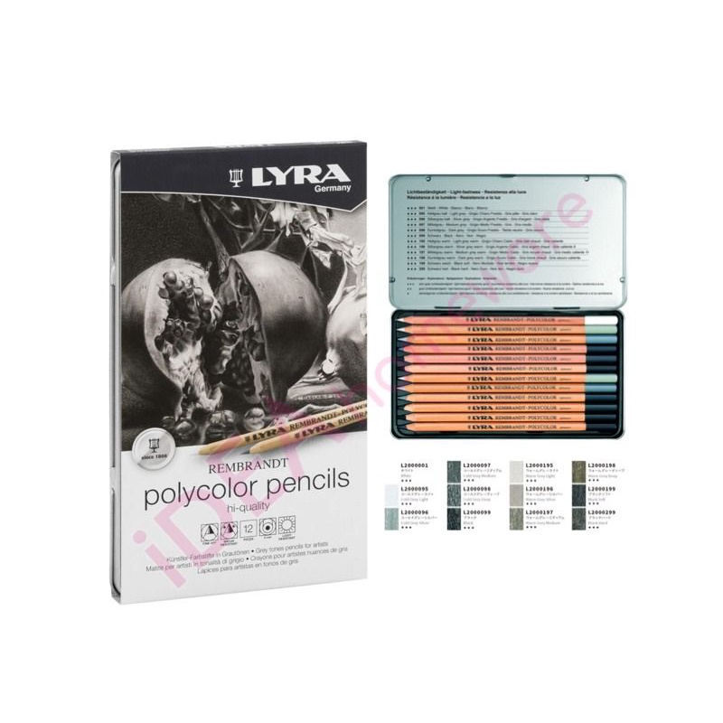 

Pensil Grey Tone 12 Lyra Rembrandt Polycolor Pencils Hi Quality Metal Box