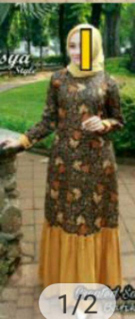 (busui & Ori) Gamis Batik Rempel Couple Manggar,sekar,kubis,daun,
