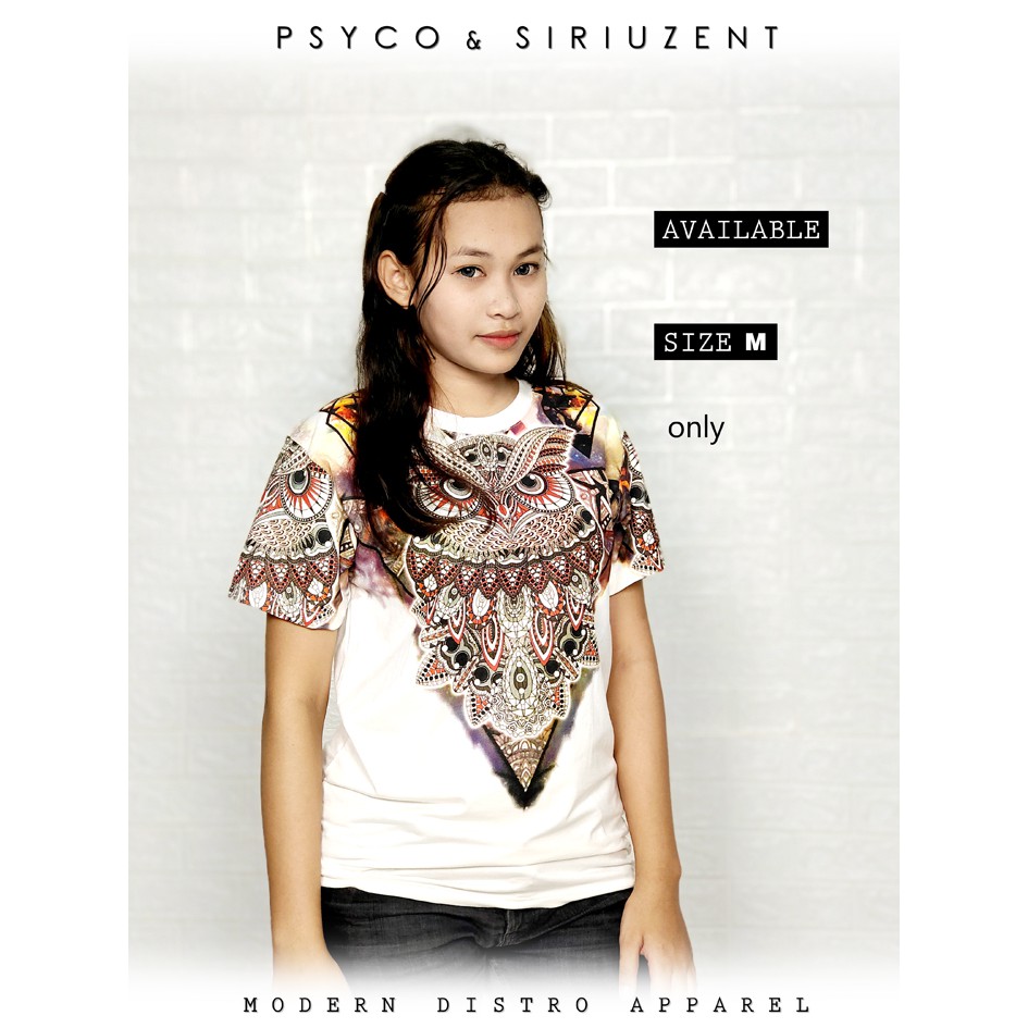 KAOS PRIA OBLONG SPANDEX MOTIF OWL ABSTRACK BATIK MANDALA THAILAND FASHION MURAH KEREN