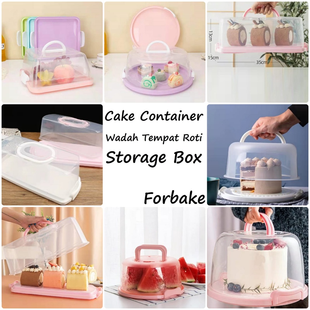 CAKE CONTAINER / CAKE CONTAINER KOTAK / CAKE CONTAINER BULAT W/MIX