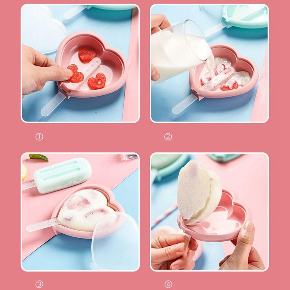 [Elegan] Cetakan Es Krim DIY Silikon Buatan Tangan Bakeware Dessert Freezer Barel Cetakan Coklat Jelly Ice Pop Maker