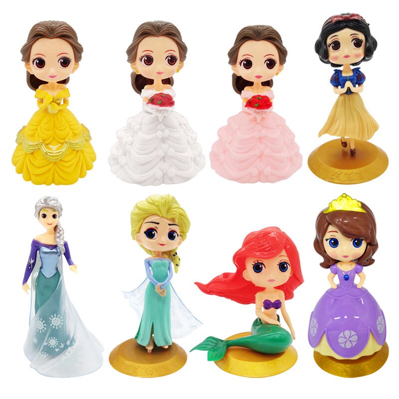 Mainan Action Figure Model Boneka Disney Frozen Elsa Anna Untuk Dekorasi Topper Kue Ulang Tahun