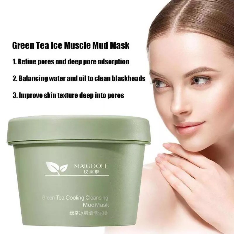 [FREE SPATULA] MAIGOOLE MEIDIAN Green Tea Clay Mask 100G Masker Wajah