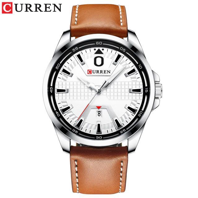 CURREN 8379 Jam Tangan Pria Analog Tali Kulit Chronograph Aktif Luminous Hand WATCHKITE WKOS