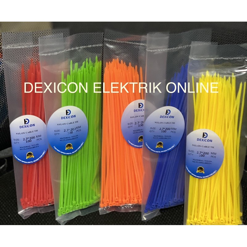 Ties 2.7 x 200/kabel ties/pengikat plastik/kabel pengikat makanan/cable tie/kabel ties warna warni