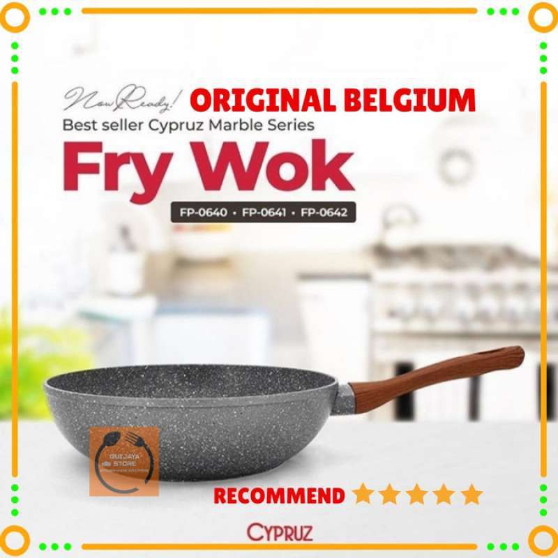 Fry Pan Wok Marble Induksi Cyprus 24cm Wajan Wok Cypruz FP-0641