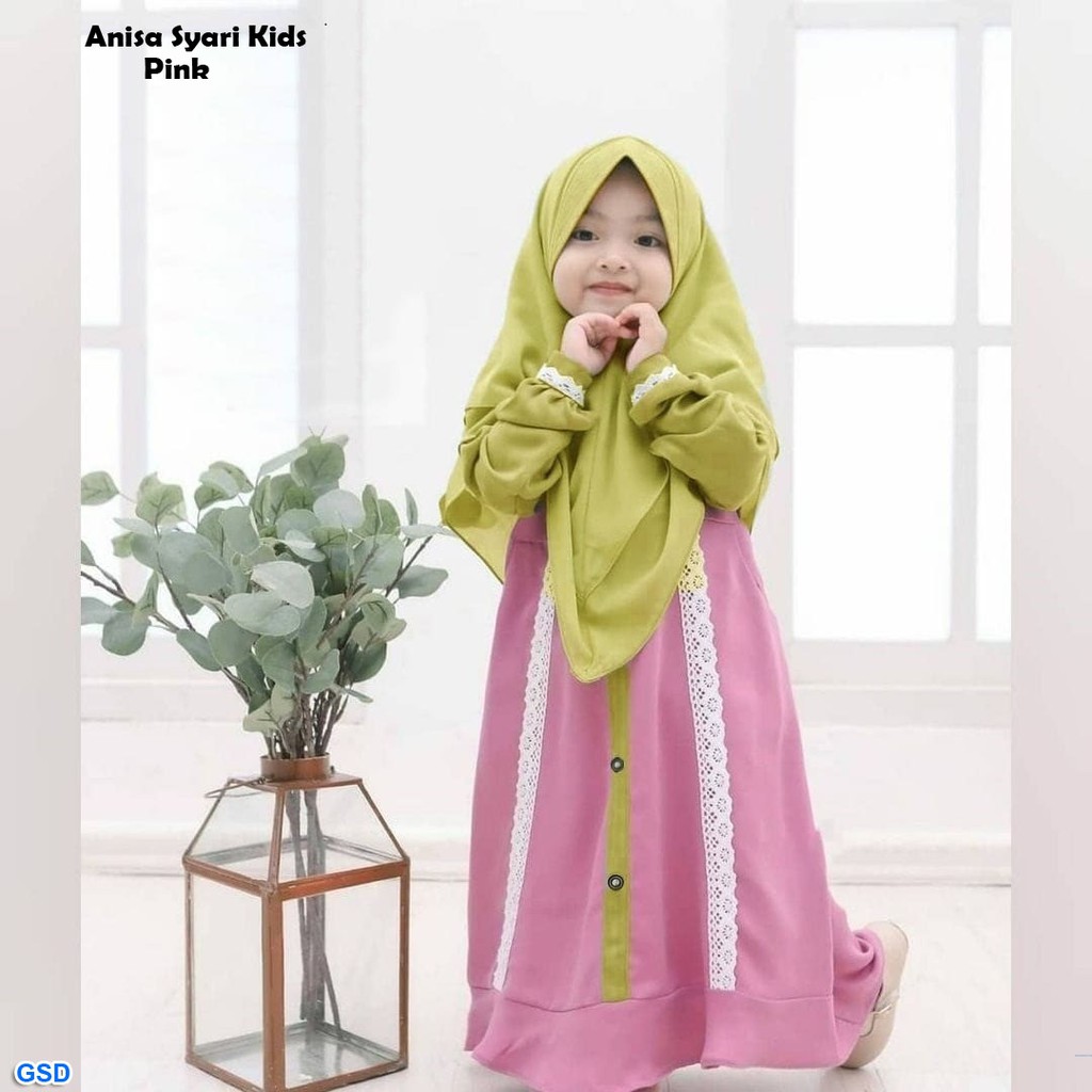 Anisa Syari Kids/Promo Gamis Anak Hijab Murah/ Long Dress Muslim Anak