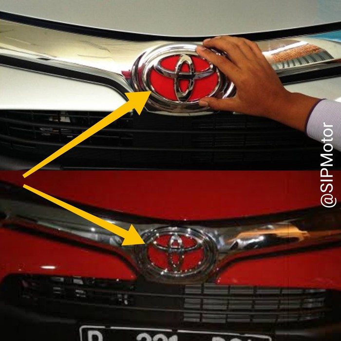 Emblem Red Toyota Calya Merah Ganti Logo Burung Chrome Depan Termurah
