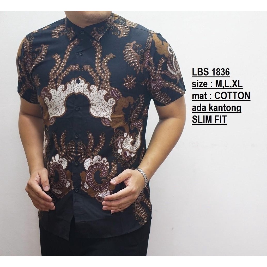 KEMEJA BATIK PRIA SLIM FIT BAJU BATIK PRIA SLIM FIT PREMIUM LBS1836