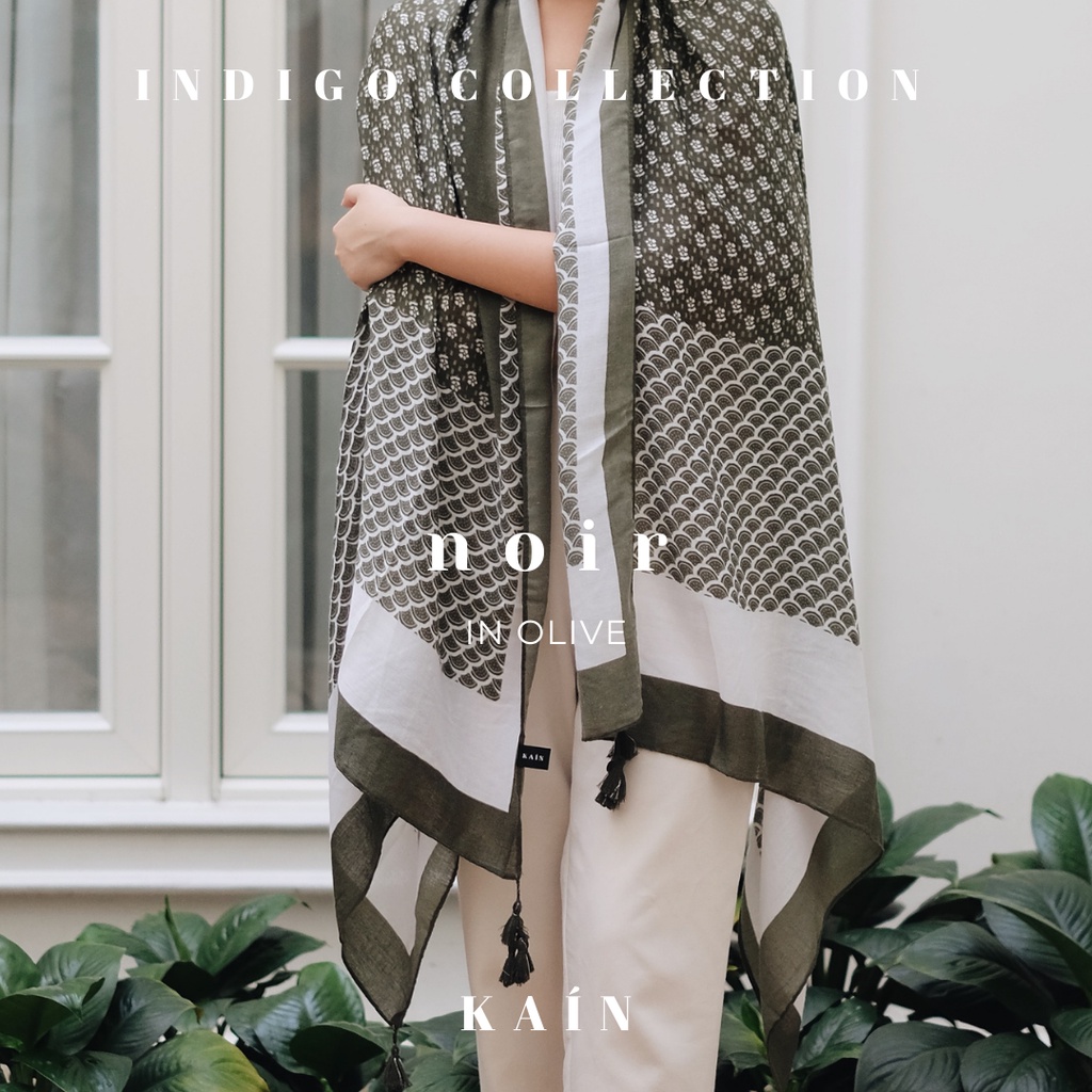 SHOPKAIN Noir Shawl in Olive - Indigo Collection