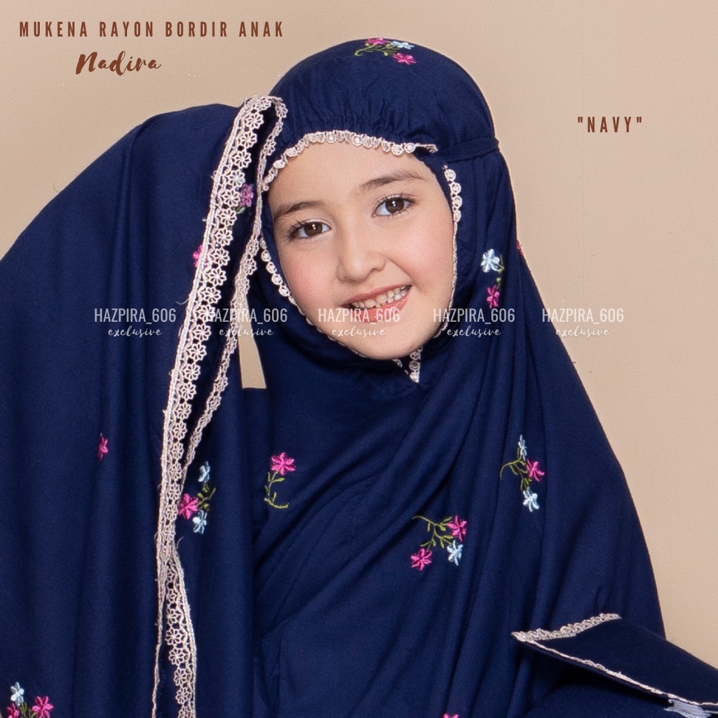 MUKENA ANAK KATUN RAYON BORDIR NADIRA UMUR 5-15 TAHUN