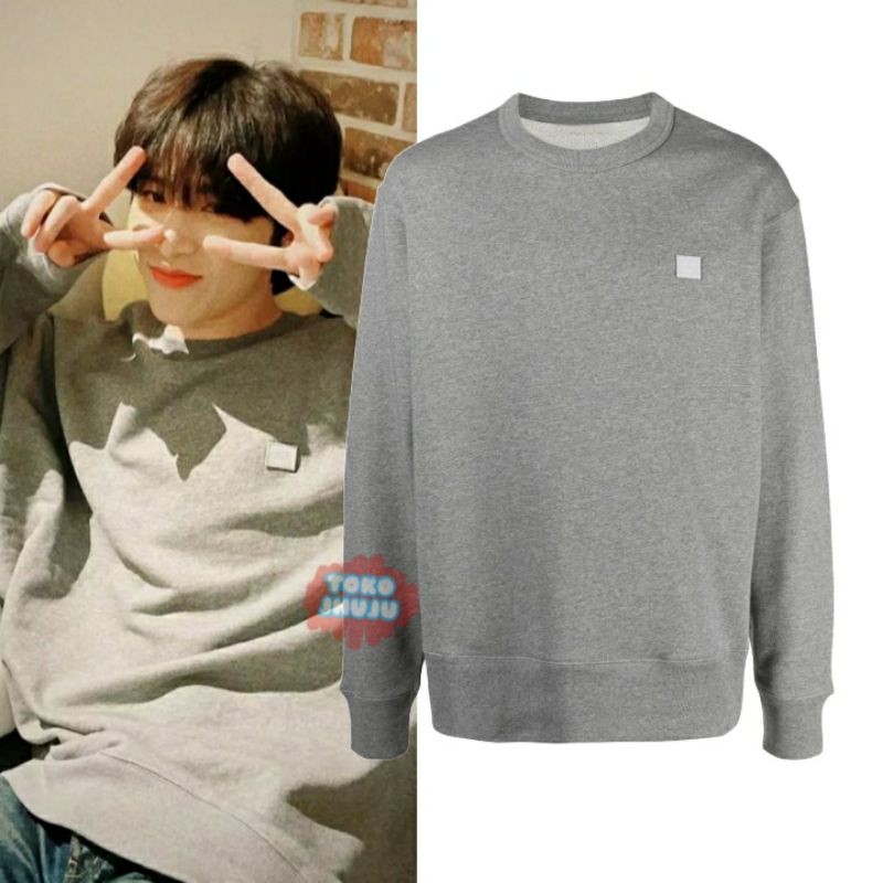 Sweater Treassure So Junghwan Acnme Smile Logo Putih Kecil