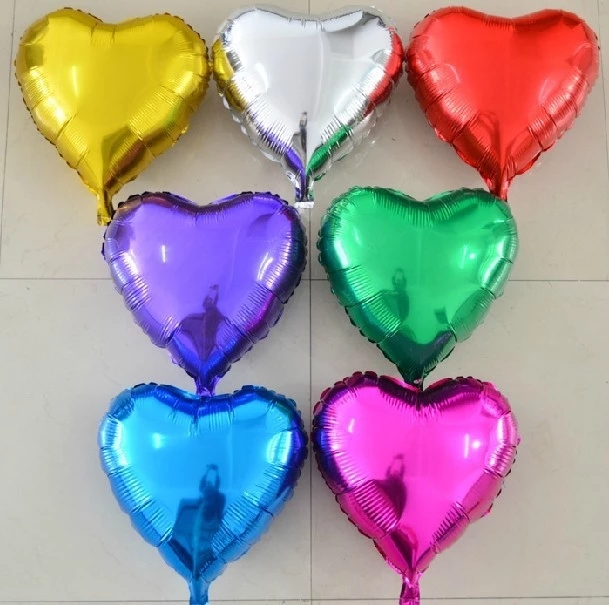 Hot Sale/5Pcs Emas Perak Hati Foil Love Balon/18Inci Balon Cinta Besar/Balon Udara Foil Warna-Warni Untuk Pesta Pernikahan Ulang Tahun Supply Mainan Tiup Anak