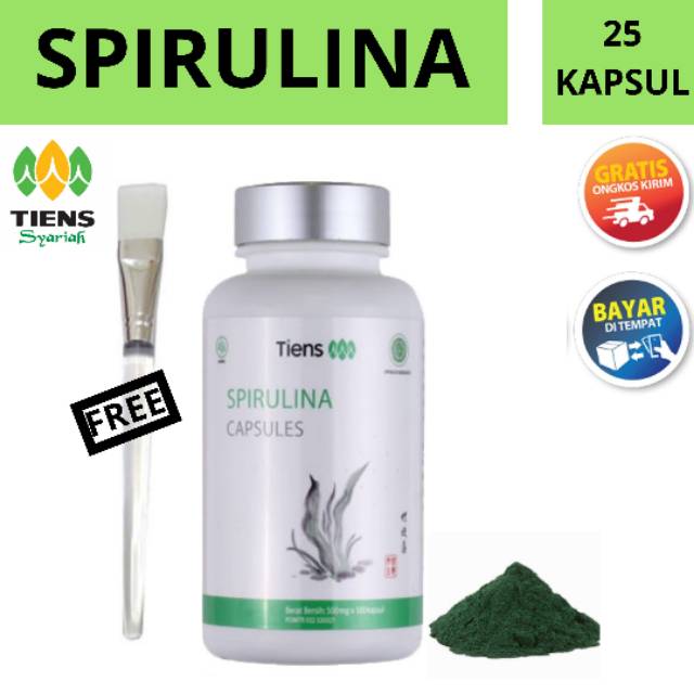Tiens Masker Spirulina 25 Kapsul Ori 100% Free Kuas