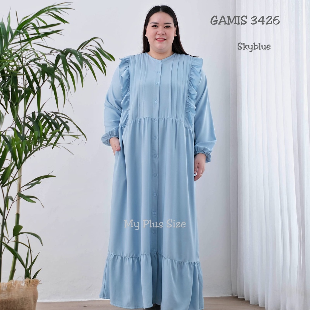 Gamis Polos Jumbo 3426, Ld 132 &amp; 145 cm