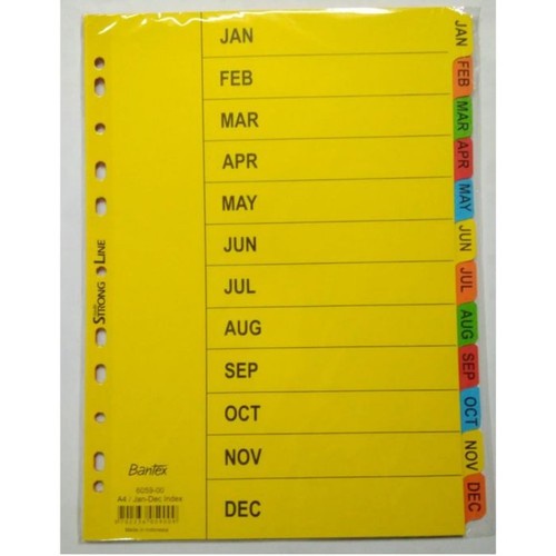

Sale!!! Divider / Pembatas Kertas A4, Edisi Bulan (Jan-Des) Bantex 6059 Gilaa!!!