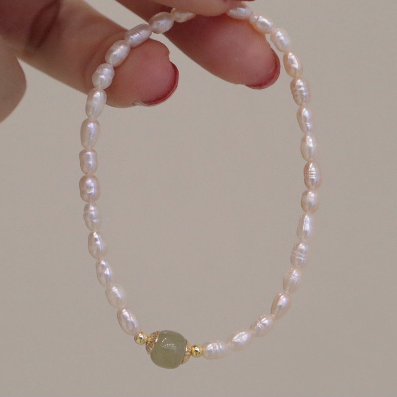 Gelang Tangan Manik-Manik Batu Jade Hetian Natural Untuk Wanita ACKER