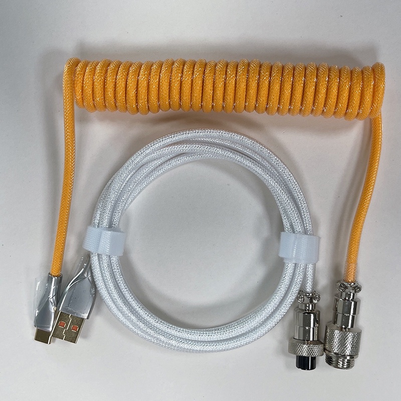 Mechanical Keyboard Data Personalization Spring  Custom  Coiled Braided USB Charging Type-C Cable