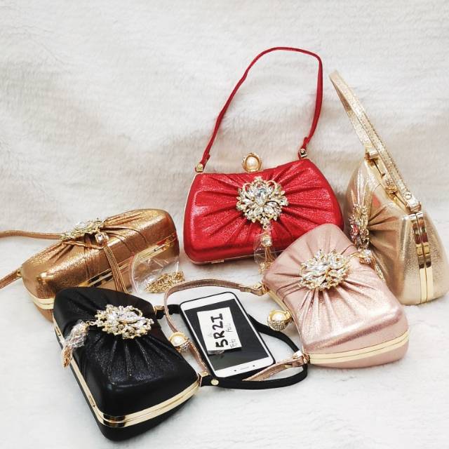 TAS PESTA JM7006 SATIN Cluth wedding bag tas wisuda