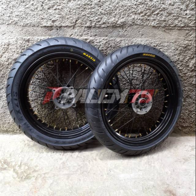 Wheelset Ban Maxxis Supermoto KLX Dtracker 150 Velg 17 300 350