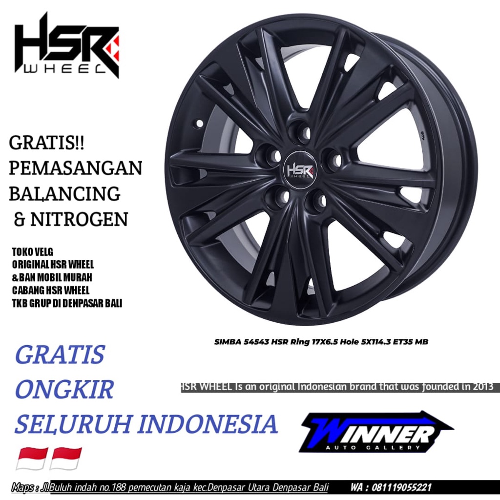 Velg Mobil Ring17 Pelek Mobil Innova HSR WHEEL SIMBA R17