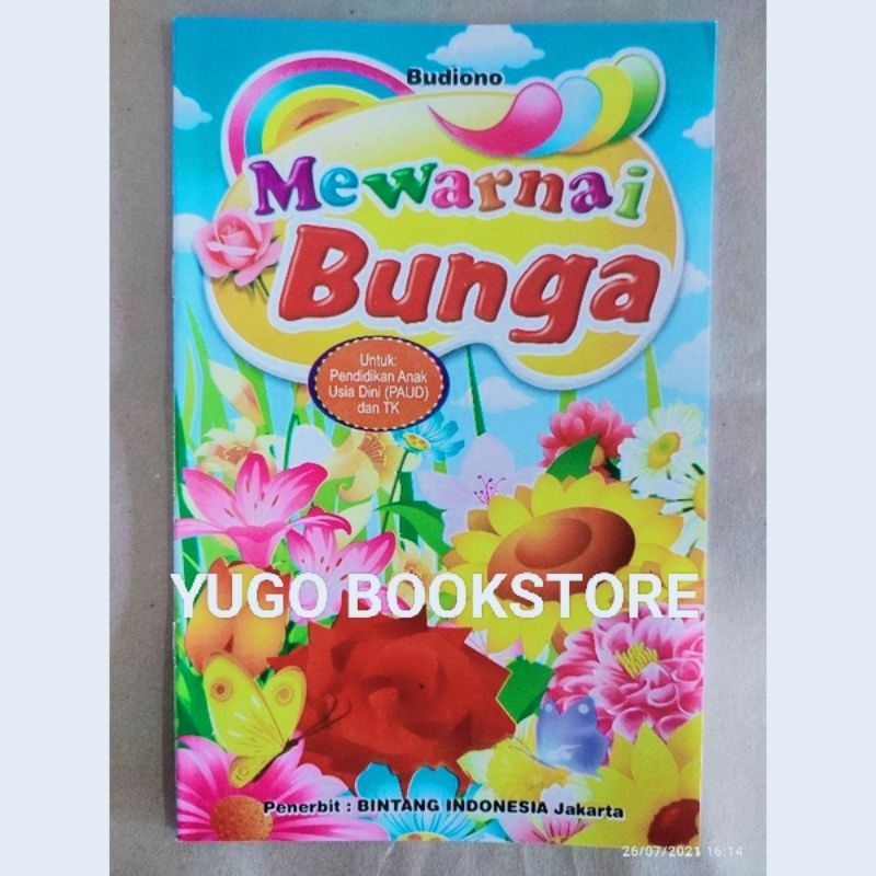 Buku MEWARNAI BUNGA UKURAN 23 X 15  UNTUK PAUD & TK ORIGINAL