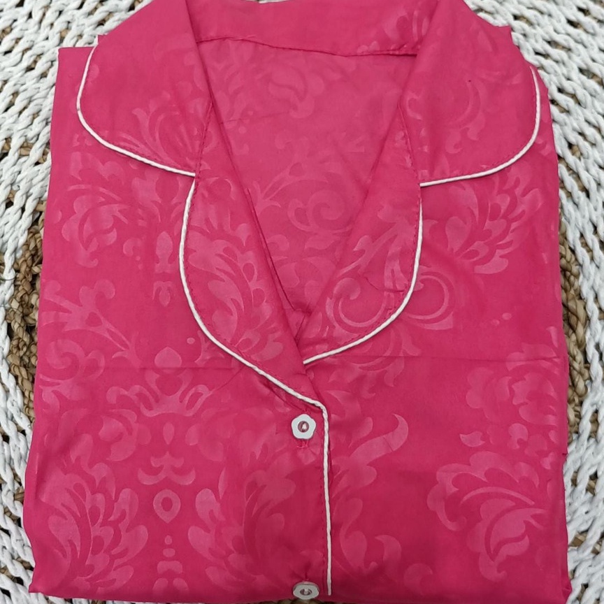 Dtree . baju tidur piyama pp embos.piyama pp embos dewasa katun eropa-pink fanta