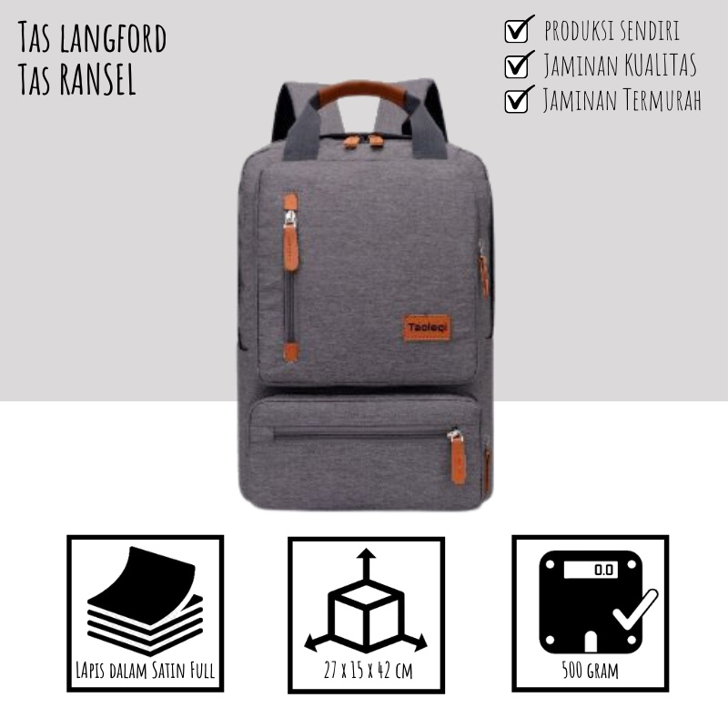 Tas Ransel - Backpack Punggung Bahu Model Kekinian Terbaru Model Casual Laptop 14 Inch Sekolah Kerja Kuliah Murah Pria Laki-laki Cowok