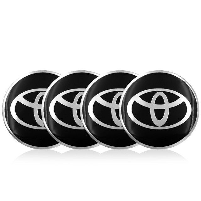 4pcs Stiker Emblem / Badge Logo Toyota Untuk Dekorasi Velg Mobil