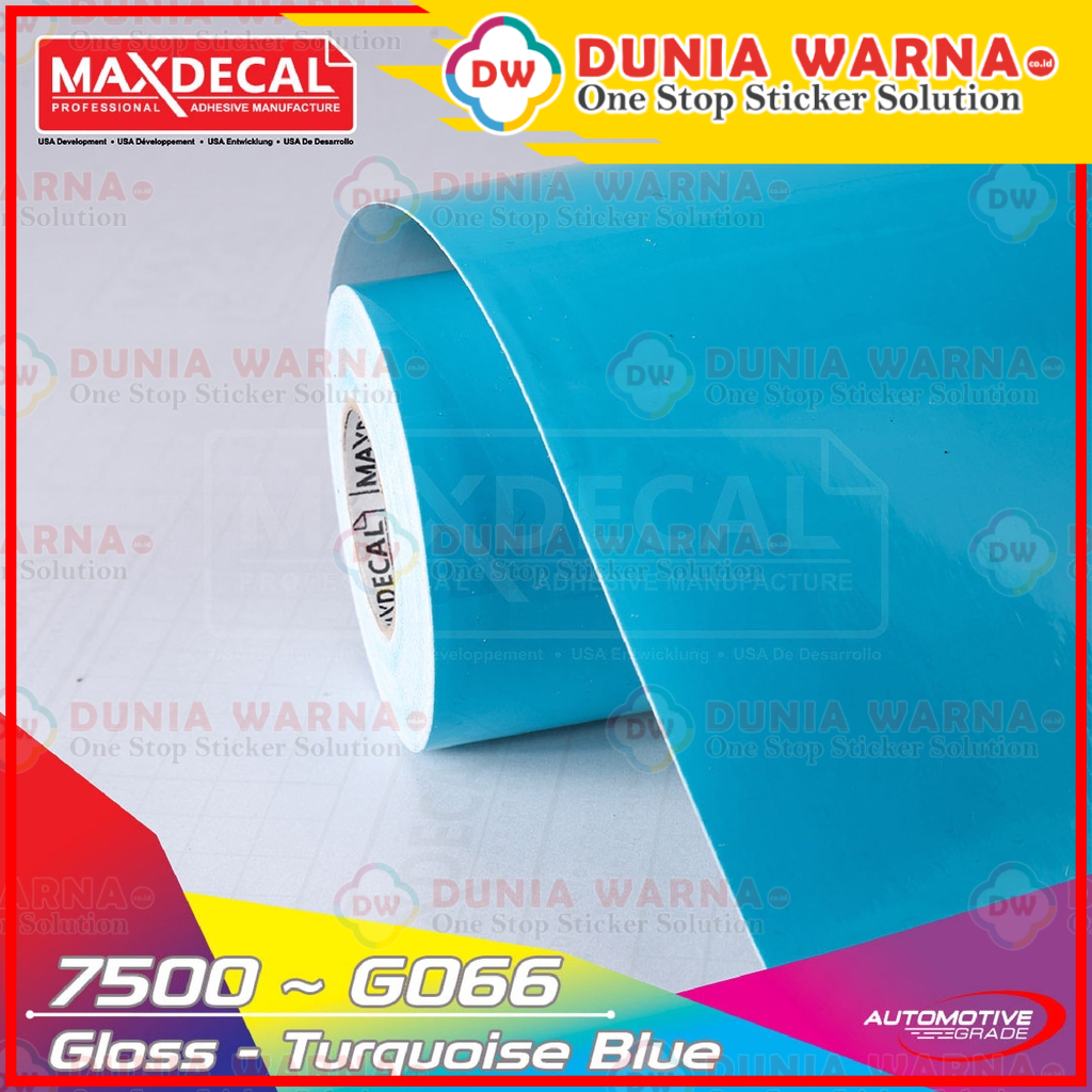 [45cm x 15m] MAXDECAL 7500 066 TURQUOISE BLUE Skotlet Motor Biru Tosca Toska Turkis ROLL Gloss Matt 
