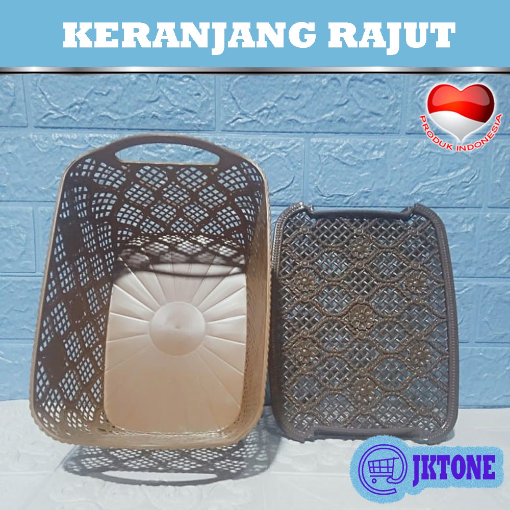 ASOKA - KERANJANG TUTUP - KERANJANG PLASTIK - STORAGE BOX - RAJUT