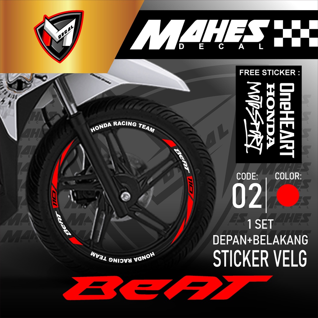Mahes Decal - Aksesori Stiker Cutting Sticker List Velg Motor Beat Karbu Fi Esp Street Deluxe Lis Pe