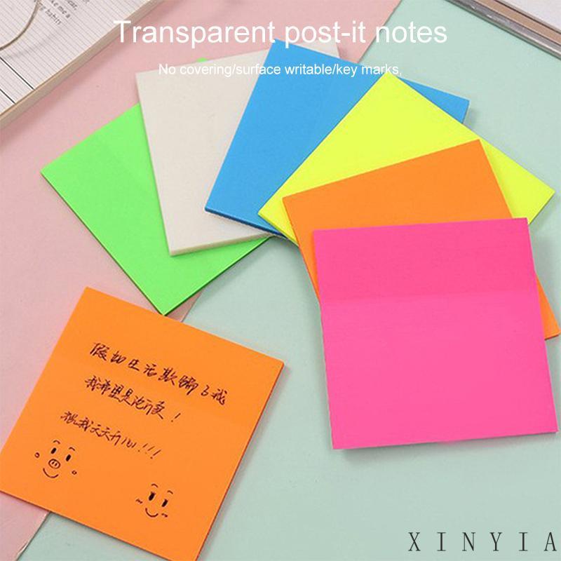 Xia.id 50PCS Stiker Transparan Fluorescent Tanpa Cover