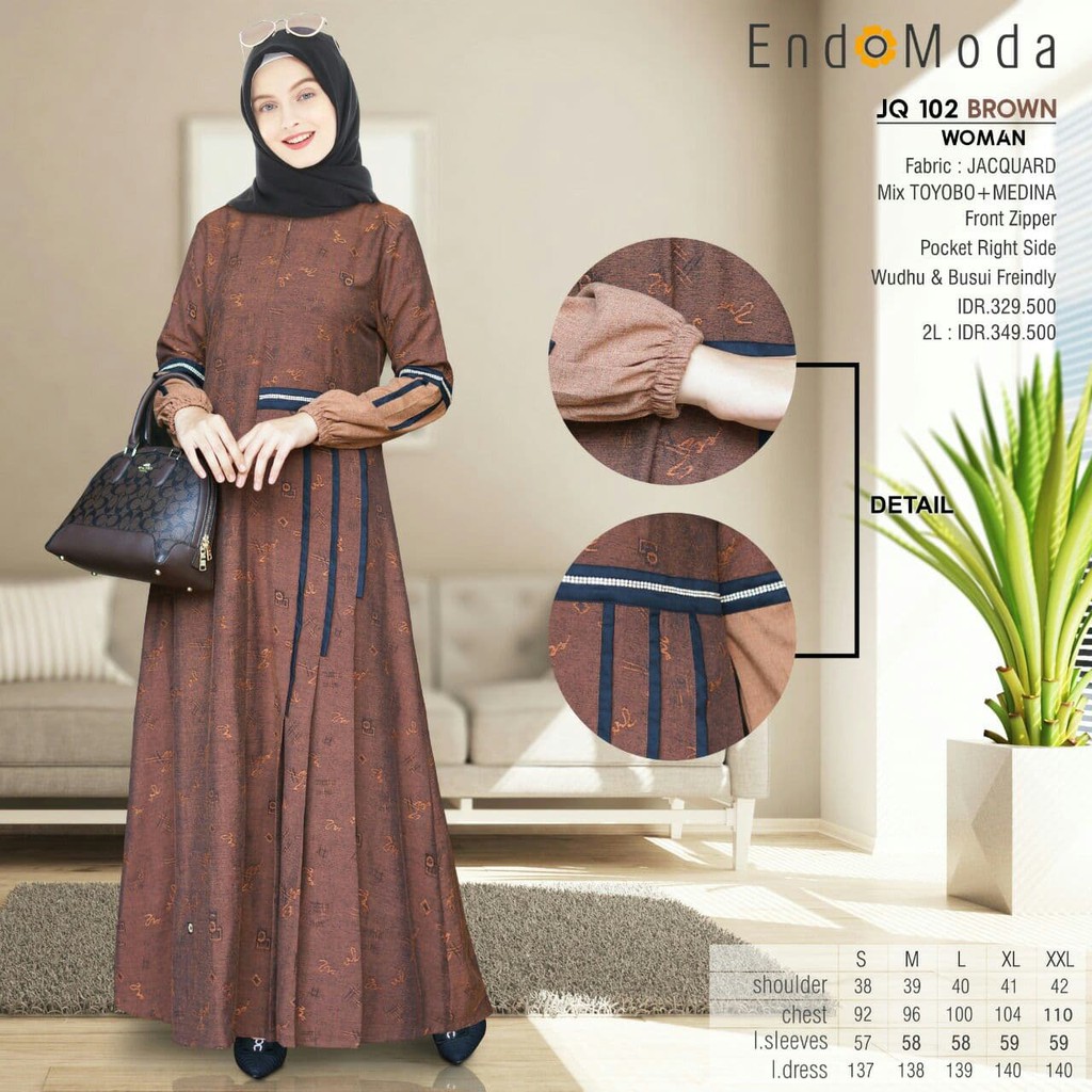 Gamis Wanita Terbaru Merk Endomoda JQ 102 - Dress Endomoda JQ 102 - Gamis Endomoda JQ 102