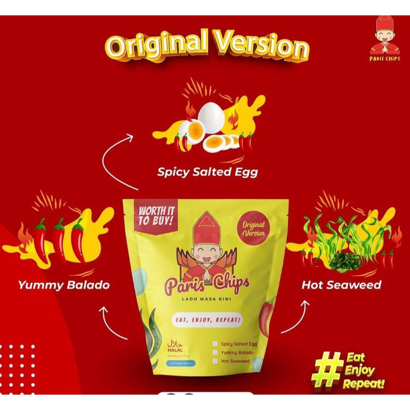 

Paris Chips - Snack Kekinian khas Pariaman - Padang - Minang - Keripik Ladu Arai Pinang