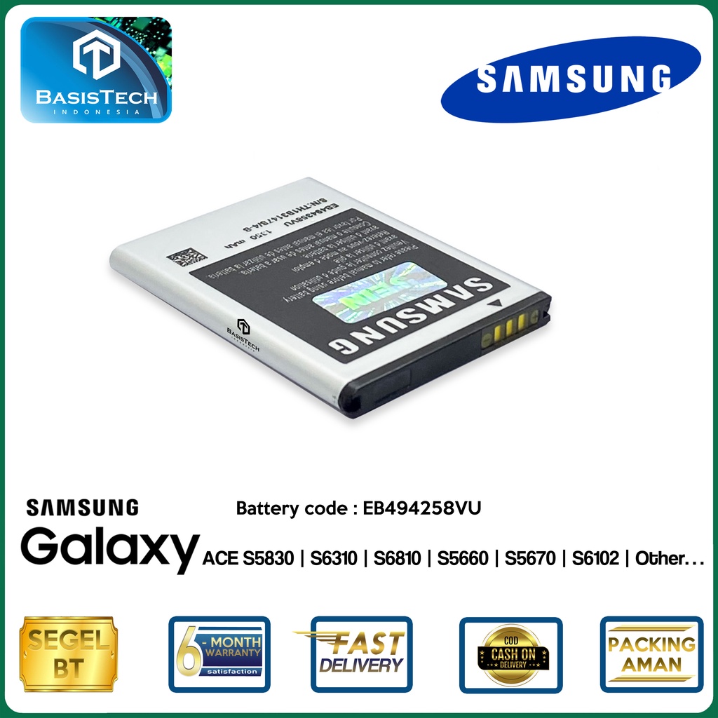 BATERAI SAMSUNG GALAXY ACE S5830 S6102 S6310 S6810 S5660 S5670 EB494258VU - ORI99