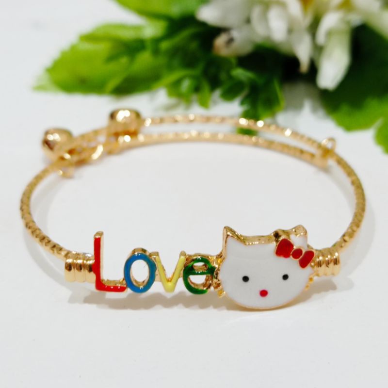 gelang tangan anak hello kitty, perhiasan xuping anak