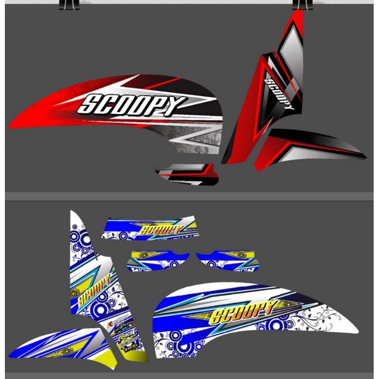 Striping Scoopy 2013 2014 2015 2016 Fi / F1 Lama Variasi Honda Stiker Lis Motor List