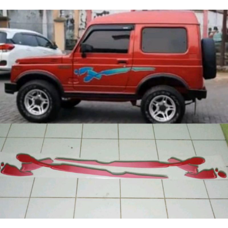 List body stiker Jeep Katana tulang / List body stiker Katana Jeep Tulang