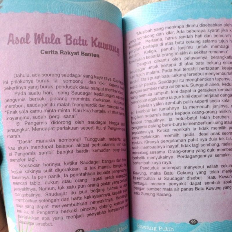 Buku Dongeng Bawang Merah Bawang putih(15×24cm)