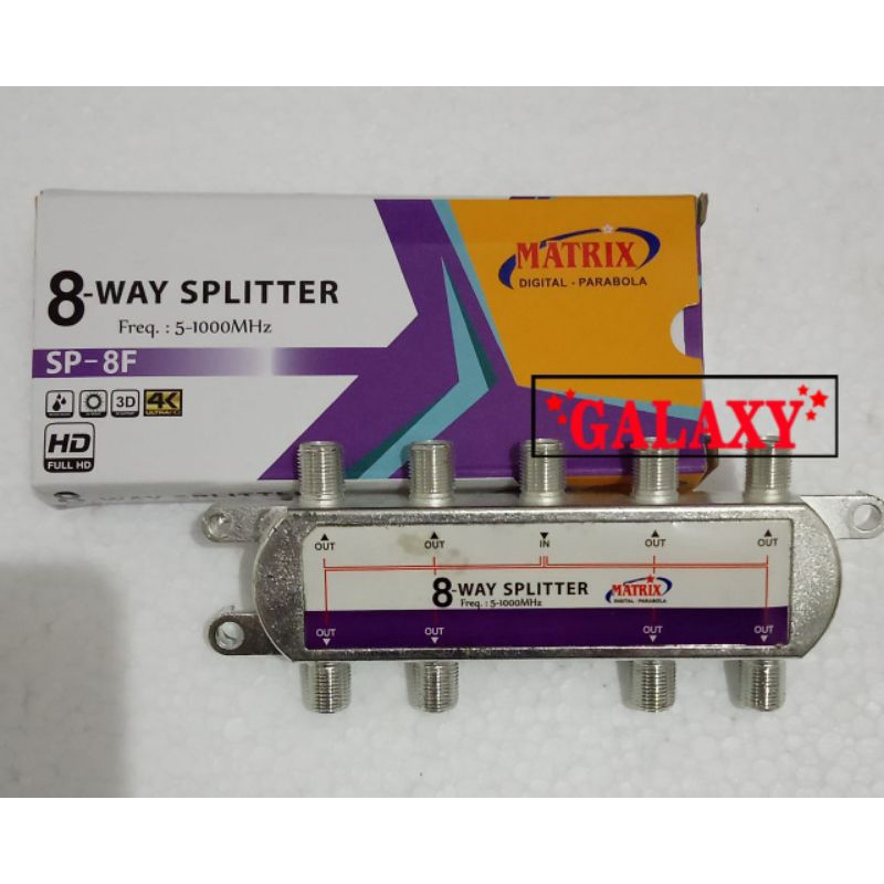 Splitter 8 Way Matrix SP-8F Frekuensi 5-1000Mhz