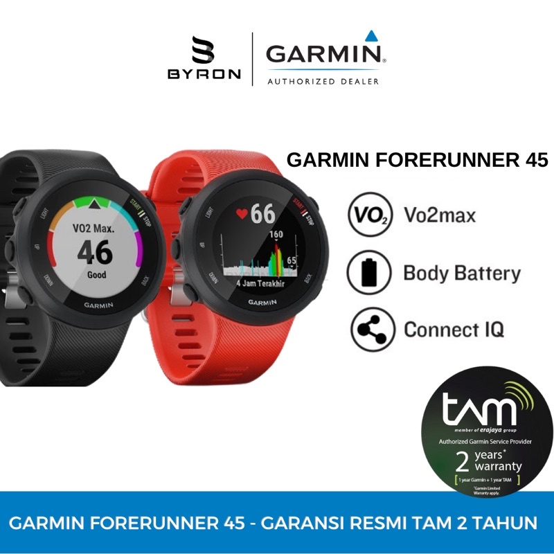 GARMIN Forerunner 45 Running Smartwatch Garmin Connect - Garansi Resmi TAM 2 Tahun