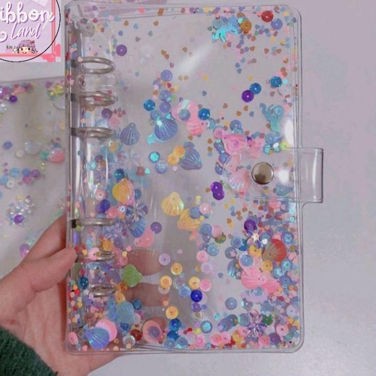 

Super Promo 8CMVK A6 ONLY Cover Sequin Manik Binder Diary 6-Ring 81 Serba Murah