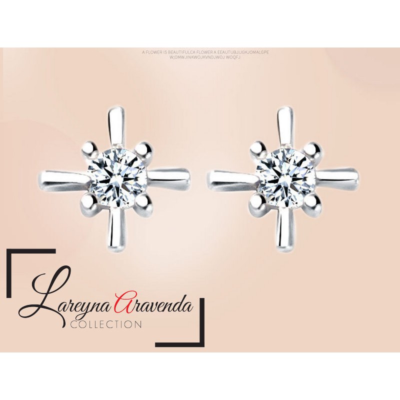 Anting Wanita Titanium Model Kilau Kristal Crystal Zirconia AT083