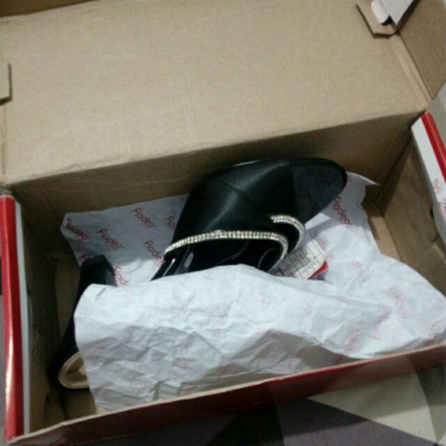  Sandal  Pesta  heels LDP26 3MSBCK Black Sz 38 39 Merk  Fladeo 