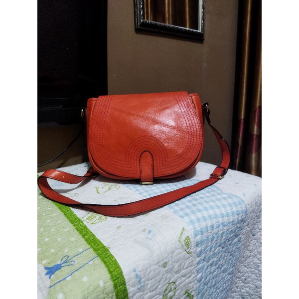 Tas Preloved Kulit Orange Le Junev