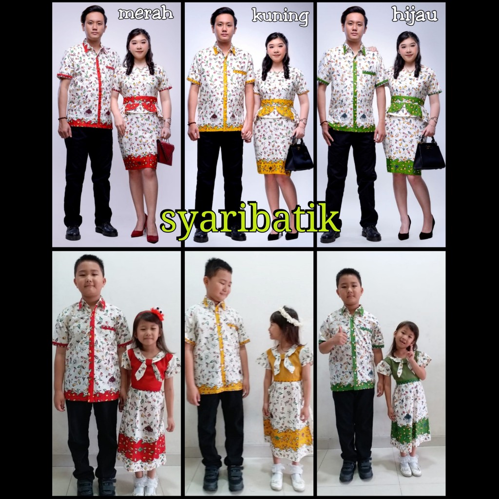 SYARIBATIK BATIK FAMILY/KELUARGA DRESS WANITA NAURA PUTIH